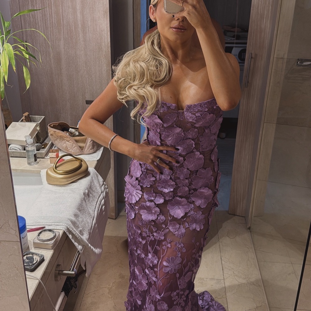 Bronx and Banco Purple Floral Maxi Dress - Picture 4 of 5